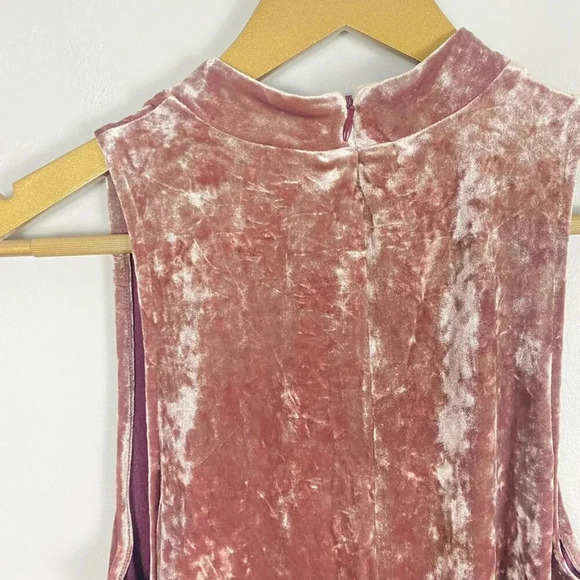 Cynthia Rowley Pink Crushed Velvet Swing Dress - Picture 9 of 11